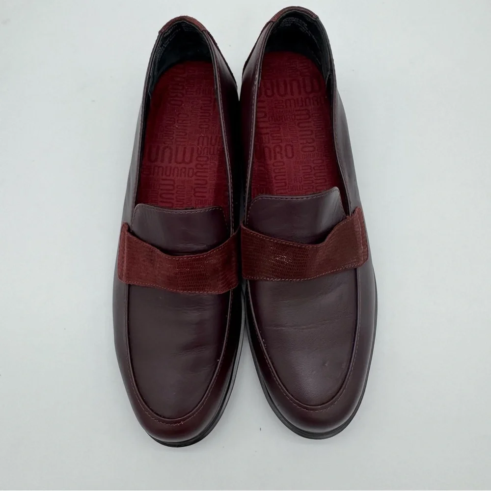 Munro Geena Wine Purple Leather Loafer Size 8 M - Picture 9 of 11
